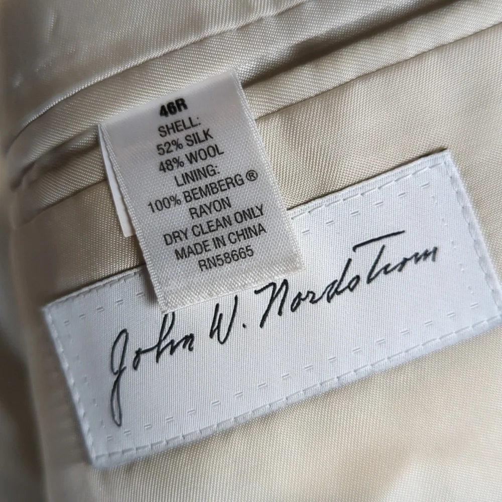 John W. Nordstrom Men's‎ Wool & Silk Houndstooth Sport Blazer Jacket 46R